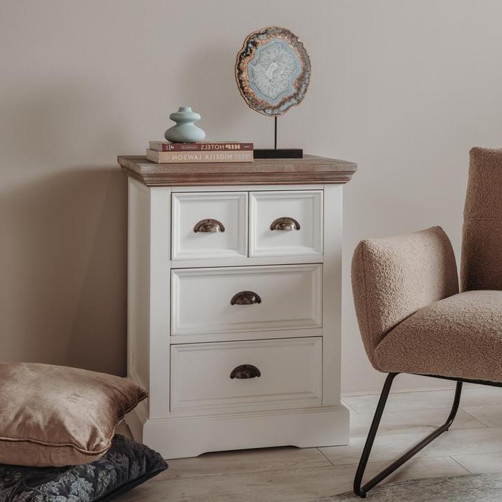 *WOONWINKEL* Tower Living Fleur Ladekast Van Hout 4L, Huis en Inrichting, Kasten | Ladekasten, Nieuw, Verzenden