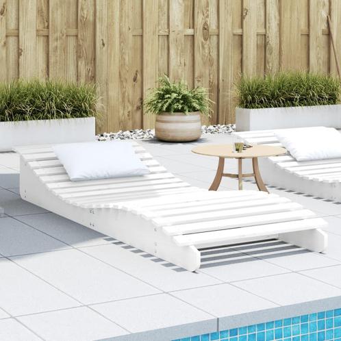 vidaXL Ligbed 205x80x31,5 cm massief grenenhout wit, Tuin en Terras, Ligbedden, Nieuw, Verzenden