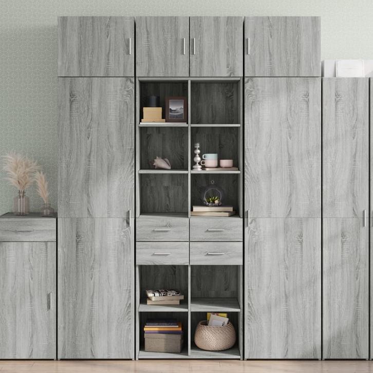vidaXL Opbergkast 70x42,5x225 cm bewerkt hout grijs sonoma, Huis en Inrichting, Kasten | Buffetkasten, 50 tot 75 cm, Nieuw, Overige houtsoorten
