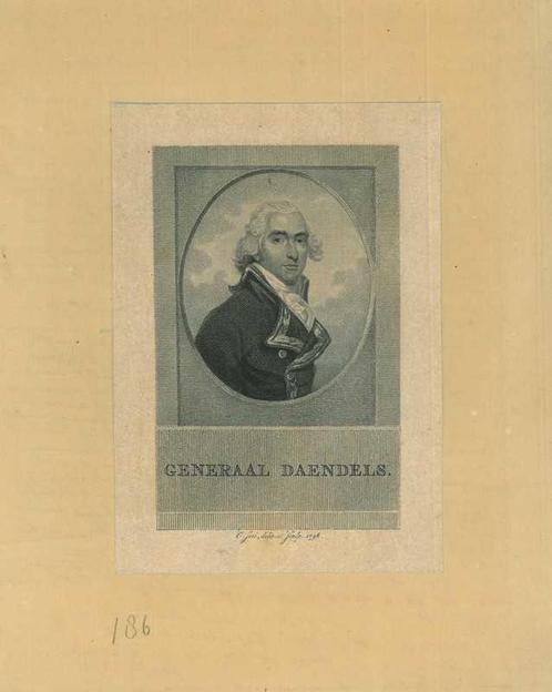 Portrait of Herman Willem Daendels, Antiek en Kunst, Kunst | Etsen en Gravures
