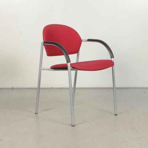 Vergaderstoel VDS 555 - Rood - Aluminium onderstel, Huis en Inrichting, Bureaustoelen, Ophalen of Verzenden