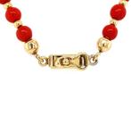 Gouden collier met bloedkoraal 14 krt, Ophalen of Verzenden, Nieuw