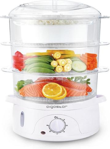 Aigostar Stoomkoker - 9L - 800W - 3 Lagen - Wit beschikbaar voor biedingen