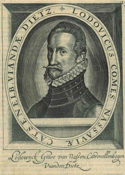 Portrait of Louis of Nassau, Antiek en Kunst, Kunst | Etsen en Gravures