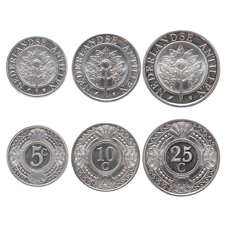 Curaçao en Sint Maarten 5-10-25 Cent 2023, Postzegels en Munten, Munten | Nederland, Verzenden