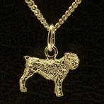 Gouden Bouvier oren gecoupeerd ketting hanger - klein, Sieraden, Tassen en Uiterlijk, Verzenden, Nieuw