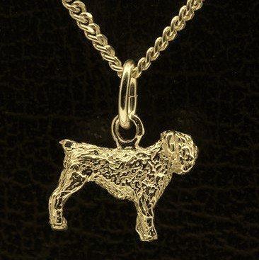 Gouden Bouvier oren gecoupeerd ketting hanger - klein, Sieraden, Tassen en Uiterlijk, Kettinghangers, Verzenden