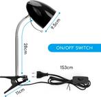 Aigostar LED klemlamp - E27 - Zwart - Excl. lampje, Huis en Inrichting, Verzenden, Nieuw