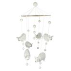 Vilten mobiel 6 witte wollige Schaapjes - 21cm NIEUW, Ophalen of Verzenden, Nieuw