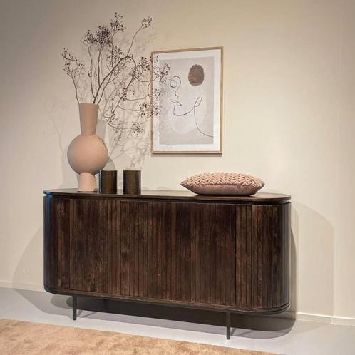 Dressoir Noor Walnoot Bruin | 170cm, Huis en Inrichting, Kasten | Dressoirs, Ophalen