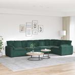 vidaXL Modulaire bank met kussens fluweel donkergroen, Huis en Inrichting, Banken | Bankstellen, Verzenden, Nieuw, Stof