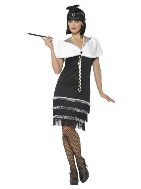 Jaren 20 Flapper Jurk Zwart, Kleding | Dames, Carnavalskleding en Feestkleding, Nieuw, Ophalen of Verzenden