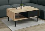 Salontafel Fiona - Eiken - Zwart - 102 cm, Huis en Inrichting, Tafels | Salontafels, 50 tot 100 cm, Minder dan 50 cm, Nieuw, 100 tot 150 cm