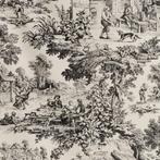 Toile de Jouy Nero - Franse elegantie - Meubelstof - 300 cm
