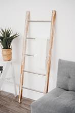 Teakea - Decoratie ladder Teakhout met RVS Stijlen |, Huis en Inrichting, Nieuw, Verzenden