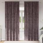 vidaXL Velvet Gordijnen met gordijnen 2 pcs Bruin 260 x 140, Huis en Inrichting, Stoffering | Gordijnen en Lamellen, Verzenden
