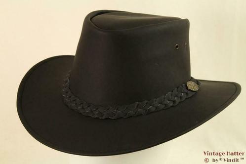 Western hoed Hawkins bruin en zwart leer 58, 59 en 60 Nieuw, Kleding | Heren, Hoeden en Petten, Hoed, Nieuw, Ophalen of Verzenden
