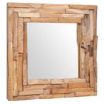 vidaXL Decoratieve spiegel vierkant 60x60 cm teakhout, Huis en Inrichting, Woonaccessoires | Spiegels, Verzenden, Nieuw