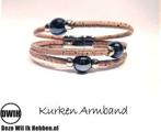 kurken Armband 8 met blauwe parel, Verzenden, Nieuw