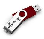 MediaRange | USB Stick | 4 GB | USB 2.0 | Twister | Rood, Computers en Software, USB Sticks, Nieuw, Verzenden