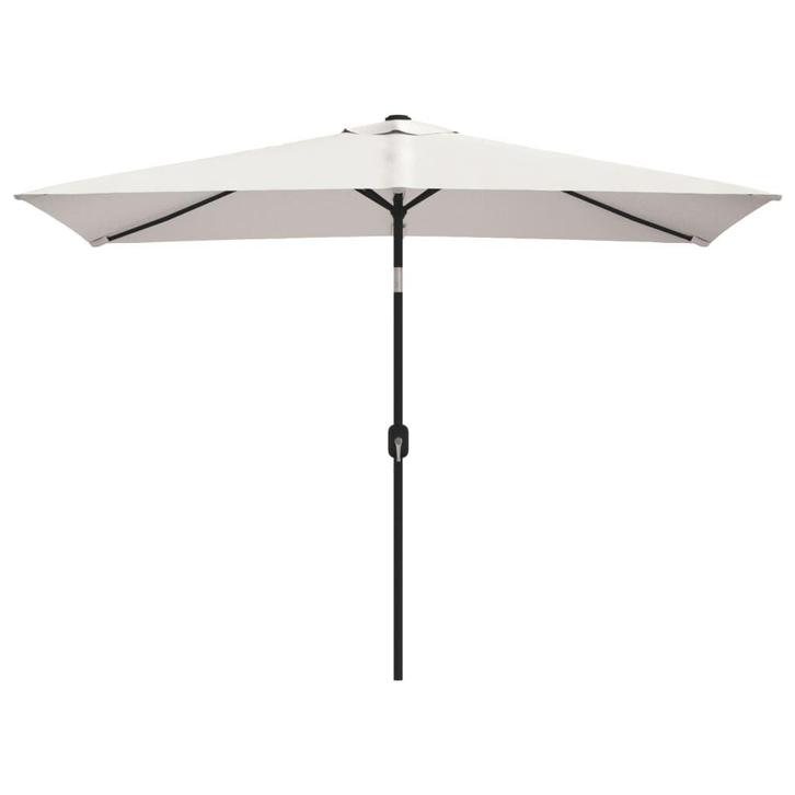 Zandwit Parasol 200x300 - Vierkant - Tweedekansje! OP=OP, Tuin en Terras, Parasols, 2 tot 3 meter, Kantelbaar, Nieuw, Stokparasol
