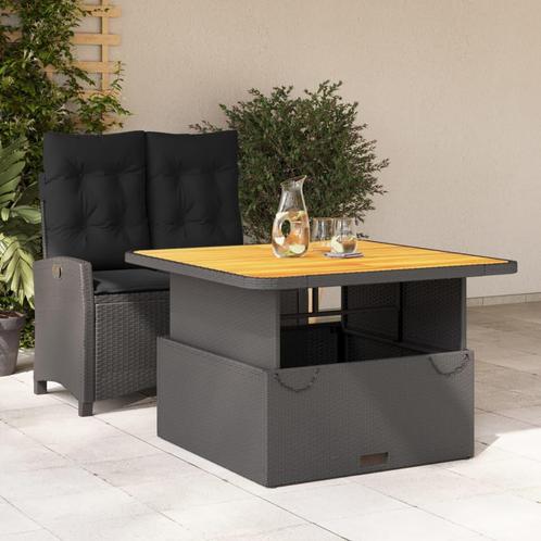 vidaXL 2-delige Tuinset met kussens poly rattan zwart, Tuin en Terras, Tuinsets en Loungesets, Tuinset, Nieuw, 2 zitplaatsen, Rotan