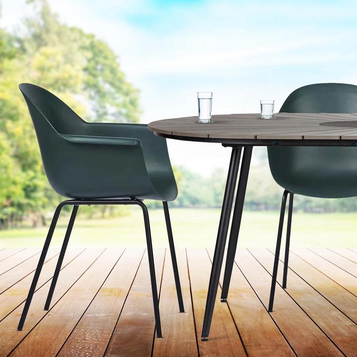 20% korting | Kunststof tuinstoel donkergroen | Kuipstoel, Huis en Inrichting, Stoelen, Eén, Overige kleuren, Nieuw, Kunststof