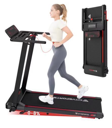 Opvouwbare Loopband – 12 km/u, Automatische Helling en App, Sport en Fitness, Fitnessapparatuur, Nieuw, Verzenden