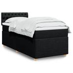 vidaXL Boxspring met matras stof zwart 80x200 cm, Huis en Inrichting, Eenpersoons, Verzenden, Zwart, Nieuw