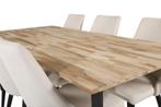 Eettafel - Carin - 200x90 cm - Teak - Zwart - Jörn, Huis en Inrichting, Tafels | Eettafels, Verzenden, Nieuw