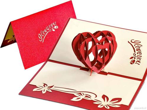 I Love You met groot rood hart - voor je lief of voor moe..., Diversen, Wenskaarten, Verzenden
