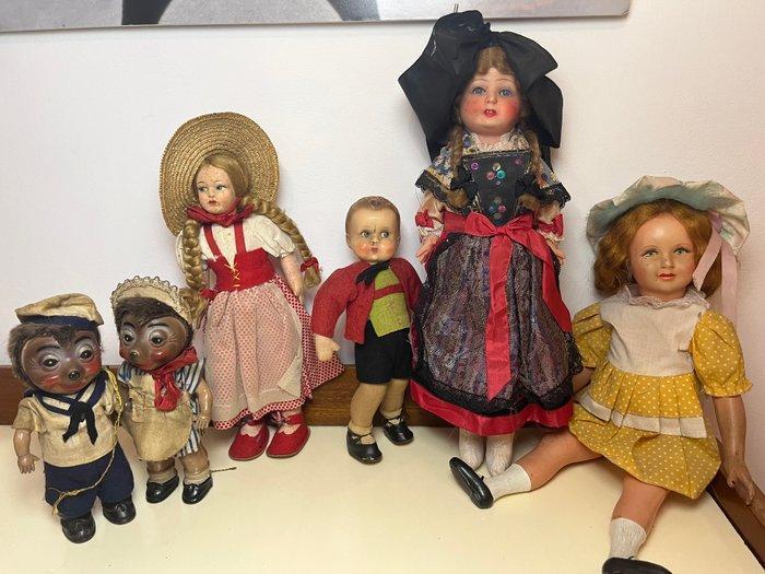 france - Pop bambole più bambino e ricci - 1940-1950, Antiek en Kunst, Antiek | Speelgoed