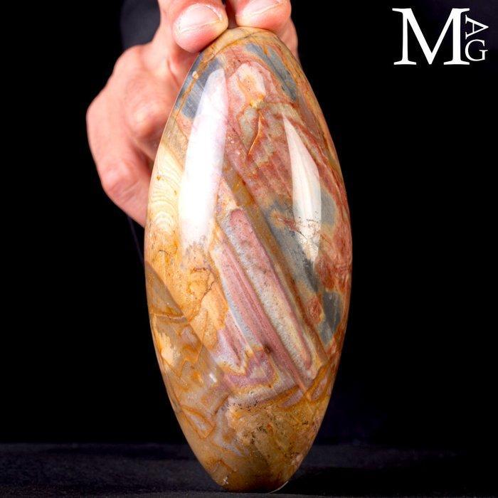 Shiva Lingam in dendrietagaat. - Hoogte: 152 mm - Breedte:, Verzamelen, Mineralen en Fossielen