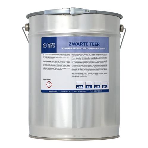 Wixx Zwarte Teer Zwart 5L, Doe-het-zelf en Verbouw, Verf, Beits en Lak, Verf, Zwart, Nieuw, Minder dan 5 liter, Verzenden