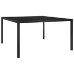 vidaXL Tuintafel 130x130x72 cm staal en glas zwart, Tuin en Terras, Tuintafels, Verzenden, Nieuw, Metaal
