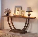 Industriële consoletafel 160×30 cm met 2 lagen houtlook, Antiek en Kunst, Verzenden