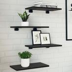 vidaXL Boekenplanken - 4 stuks in Zwart Eiken, 40x20x1.5 cm,, Huis en Inrichting, Verzenden, Nieuw, Overige houtsoorten, Minder dan 50 cm