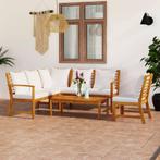 vidaXL 5-delige Loungeset met kussens massief acaciahout, Verzenden, Nieuw, Hardhout, Loungeset
