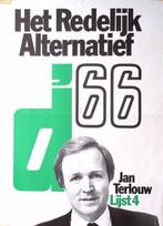 Jan Terlouw Lijst 4 - D66 (lijst optie, Posters) (Posters), Verzamelen, Verzenden, Nieuw, Overige onderwerpen, Met lijst