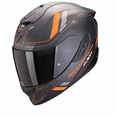 Scorpion EXO-1400 Evo II Carbon Air Mirage Matt Zwart Oranje, Motoren, Kleding | Motorhelmen, Integraalhelm, Heren, XXL, Nieuw met kaartje