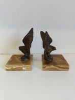 Boekensteunen (2) - Zinklegering, Onyx - Art deco boekenkast