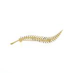 Vintage gouden veer broche (gouden broche, geelgoud), Sieraden, Tassen en Uiterlijk, Broches, Ophalen of Verzenden, Gebruikt, Overige kleuren