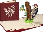 Grote Bonte Specht op boom - Woodpecker vogel 3D-wenskaar..., Verzenden, Nieuw