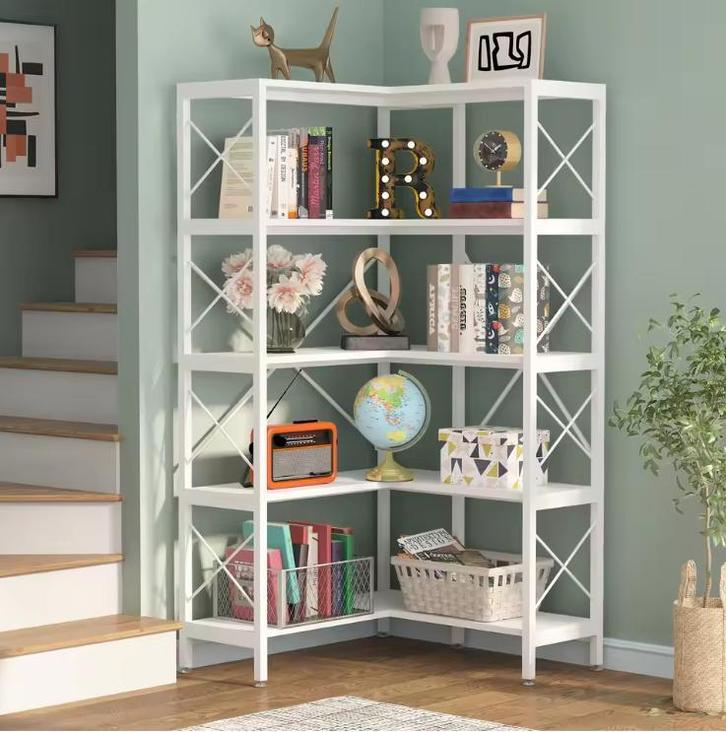 Hoekboekenkast 5-Laags – Industrieel Boekenkast en Opbergrek, Huis en Inrichting, Kasten | Boekenkasten, Nieuw, Verzenden