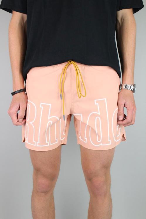 Rhude Sport Logo Swim Short (Zalmroze) - Diverse maten, Kleding | Heren, Badmode en Zwemkleding, Ophalen of Verzenden