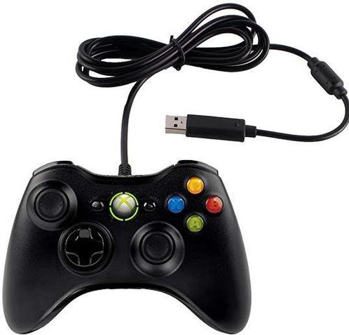Microsoft Xbox 360 Wired Controller-Zwart (Xbox 360), Spelcomputers en Games, Spelcomputers | Xbox | Accessoires, Zo goed als nieuw