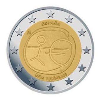 Spanje 2 Euro 10 Jaar EMU 2009, Postzegels en Munten, Munten | Europa | Euromunten, Verzenden