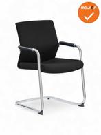 Vergaderstoel Slide - NIEUW - Zwart - Chrome onderstel, Vergader- of Presentatieruimte, Ophalen of Verzenden, Gebruikt, Stoel