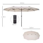 TRUUSK XXL Parasol met Zwengel - Weerbestendig - 455 x 270 x, Verzenden, Nieuw