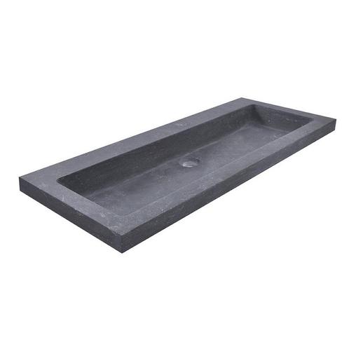 BWS Wastafel Hardsteen 100x46x5 cm 0 Kraangaten Mat Zwart, Doe-het-zelf en Verbouw, Sanitair, Overige typen, Nieuw, Ophalen of Verzenden